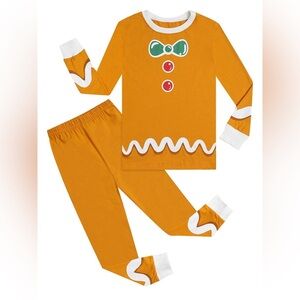 Gingerbread-Themed Kids Pajamas
